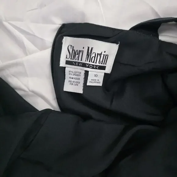 Sheri Martin New York Dress Womens 10 Floral Black Pink Halter A Line Fit Flare - Picture 6 of 7